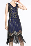 Robe à paillettes à paillettes noire des années 1920