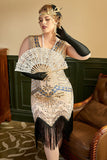 Femme Grande taille 1920s Robe Sequin Rose Flapper Robe