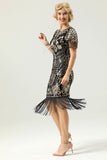 Robe à paillettes noir et or 20 avec manches Batwing