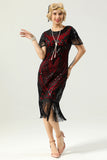 Robe à paillettes noir et or 20 avec manches Batwing