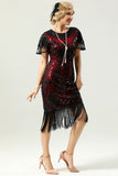 Robe à paillettes noir et or 20 avec manches Batwing