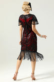 Robe à paillettes noir et or 20 avec manches Batwing
