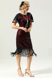 Robe à paillettes noir et or 20 avec manches Batwing