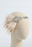 Rougir 20 Bandeau à paillettes perlés avec plume