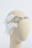 Rougir 20 Bandeau à paillettes perlés avec plume