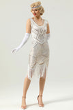 20 Retro White Sequins Fringe Robe