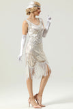 20 Retro White Sequins Fringe Robe