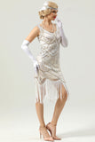 20 Retro White Sequins Fringe Robe