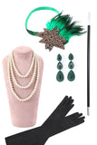 Ensembles d’accessoires de fête verts des années 1920