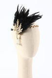 Bandeau de plumes noir des années 20