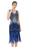 V Col Bleu Robe des années 20
