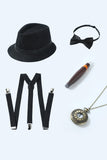 Ensemble d’accessoires noir des années 20 pour hommes