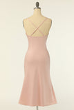 Gaine Spaghetti Straps Blush Robe de demoiselle d’honneur