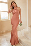 Mermaid Brown Halter Robe de demoiselle d’honneur
