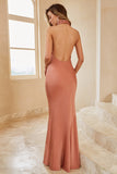 Mermaid Brown Halter Robe de demoiselle d’honneur