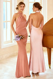 Mermaid Brown Halter Robe de demoiselle d’honneur