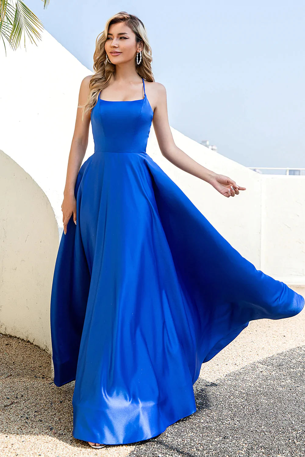 Robe bleu dos nu hotsell
