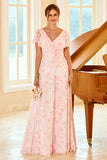 Robe de demoiselle d’honneur Imprimé fleuri blush