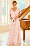Robe de demoiselle d’honneur Imprimé fleuri blush
