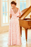 Robe de demoiselle d’honneur Imprimé fleuri blush