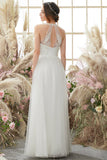 Robe de mariée blanche de cou de halter