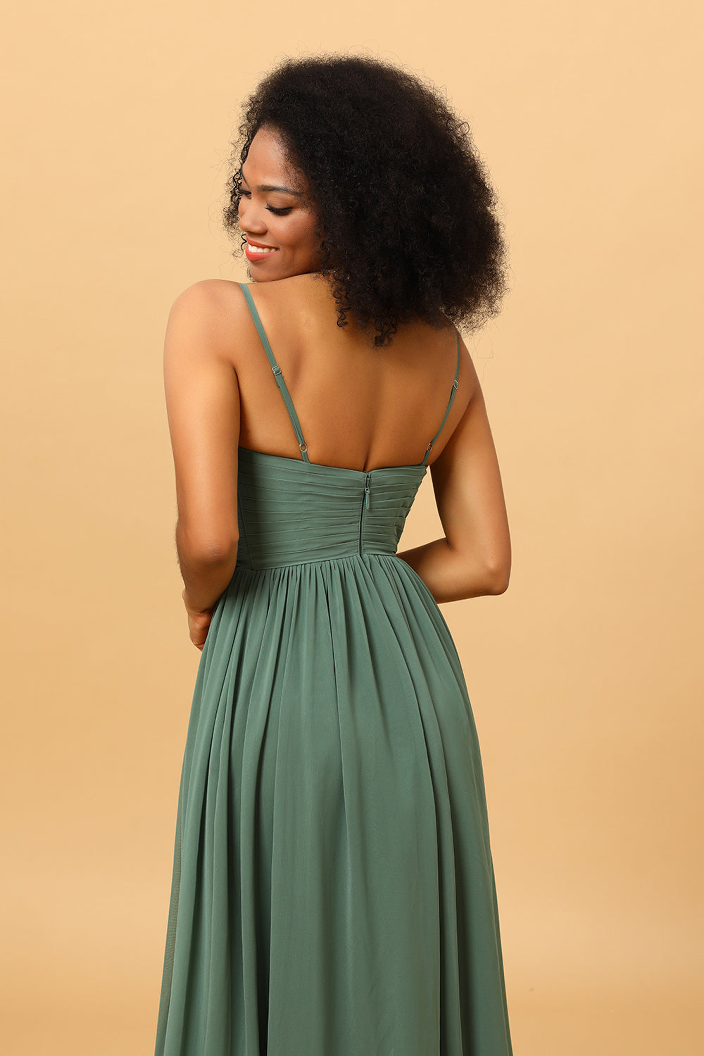 Queendancer Femmes Eucalyptus Robe de demoiselle d'honneur longue Une ligne Spaghetti Straps Robe de soire avec Split Front queendancerfr Queendancer Femmes Eucalyptus Robe de demoiselle d'honneur longue Une ligne Spaghetti Straps Robe de soire avec Split Front queendancerfr
