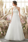 Robe de mariée blanche de cou de halter