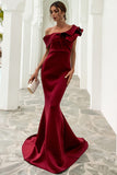 Une épaule Sirène Robe noire de bal